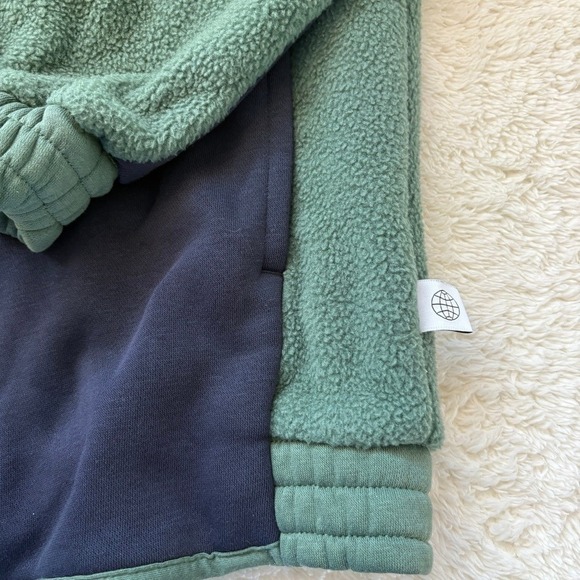 Adidas‎ Men's Color-Block Sherpa Fleece Track Jacket Men's XL Blue Green - Picture 3 of 13